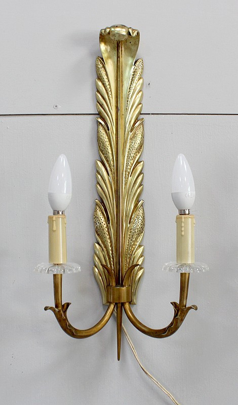 Paire d’Appliques en Bronze Doré – 1950