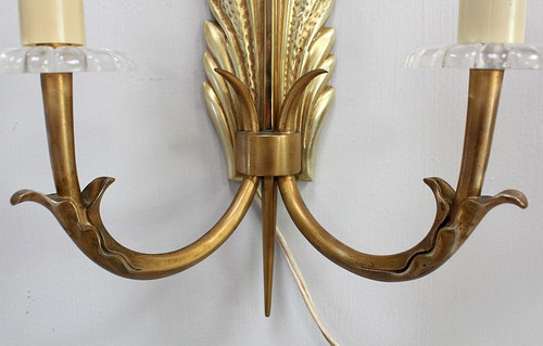 Paire d’Appliques en Bronze Doré – 1950