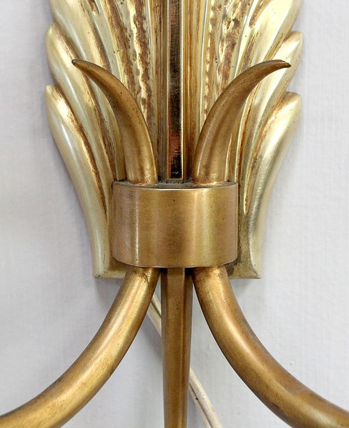 Paire d’Appliques en Bronze Doré – 1950