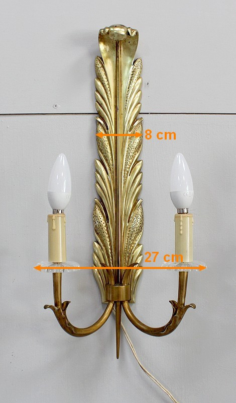 Paire d’Appliques en Bronze Doré – 1950