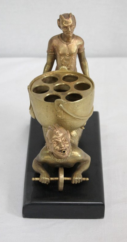 Bronzo dorato "Folletti in carriola" - Fine XIX secolo