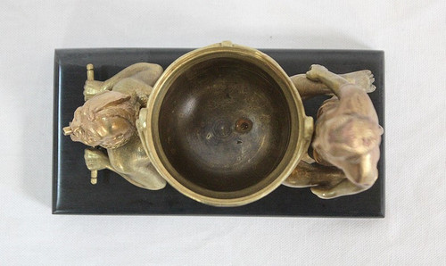 Bronzo dorato "Folletti in carriola" - Fine XIX secolo