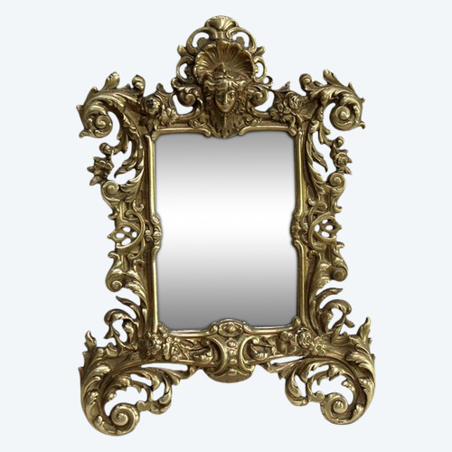 Gilded Bronze Table Mirror, Napoleon III period - 2nd half 19th century