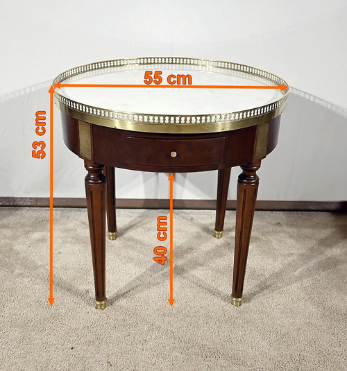 Petite Table Bouillotte Basse en Acajou, style Louis XVI – Milieu XXe
