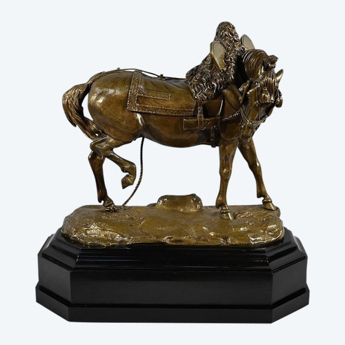 Importante bronzo "Il cavallo da tiro" di T. Gechter - 1841