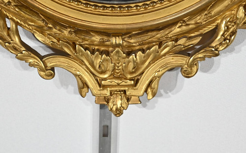 Miroir Ovale en Bois Doré, style Louis XVI – 2ème partie XIXe