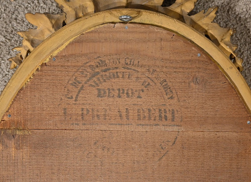 Miroir Ovale en Bois Doré, style Louis XVI – 2ème partie XIXe