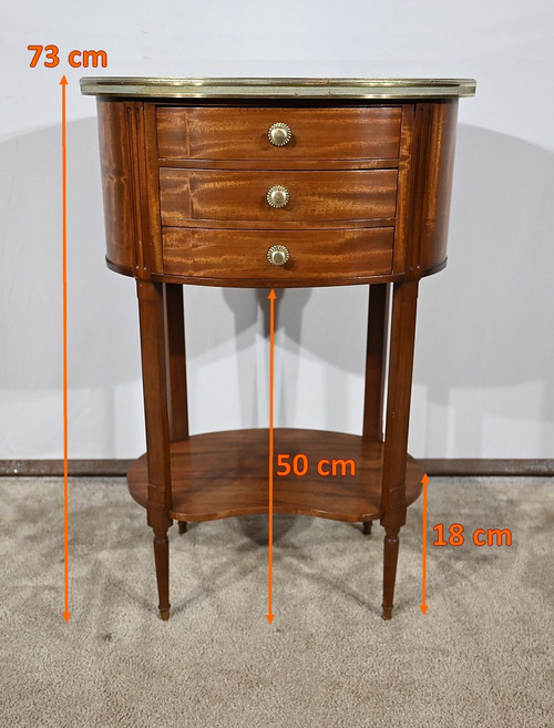 Petite Table Tambour en Acajou, style Louis XVI – 1ère moitié XXe