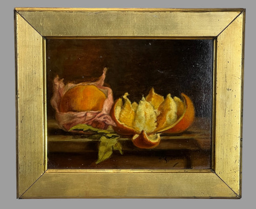 PAAR BILDER /HUILLES AUF KARTON /SIGNIERT J.GUERIN "STILLLEBEN MIT OBST