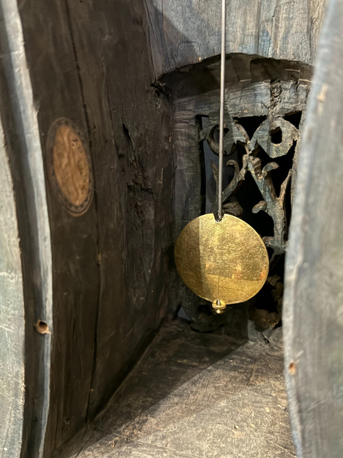 Carved and gilded wood cartel clock, Italy 18th century H 60