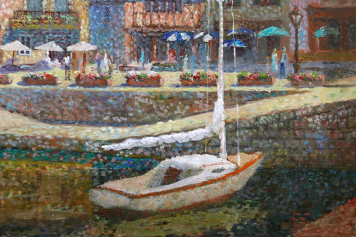 FRAN-BARO, Animated view of the Port of Auray in Morbihan (Brittany)
