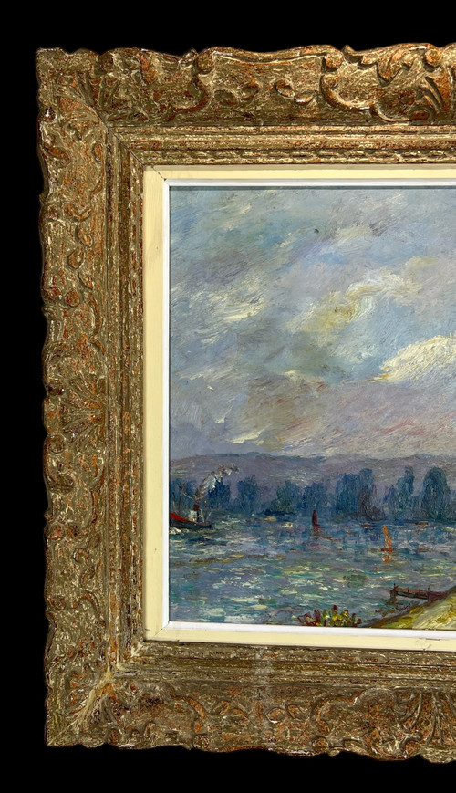 TABLEAU / HUILE SUR PANNEAU REPRESENTANT UN PAYSAGE SIGNÉE " M. LALLEMAND "