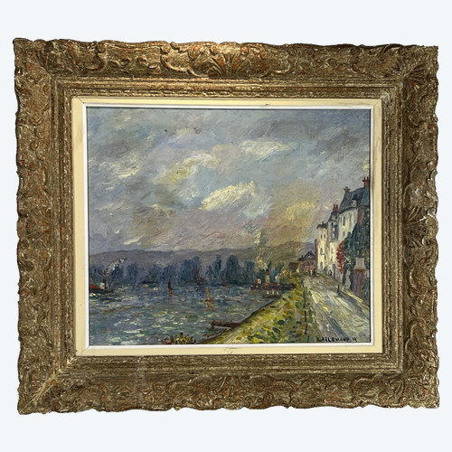 TABLEAU / HUILE SUR PANNEAU REPRESENTANT UN PAYSAGE SIGNÉE " M. LALLEMAND "