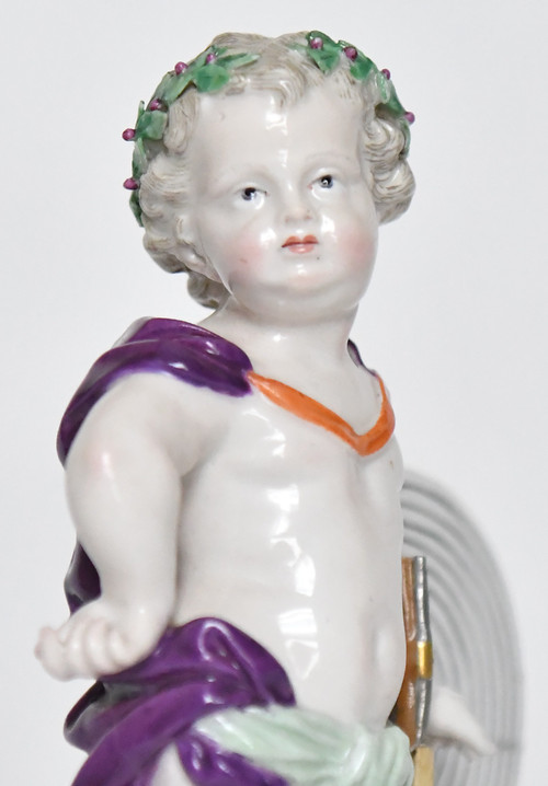 Meissen porcelain statuette of a hunting Putti, Model G54