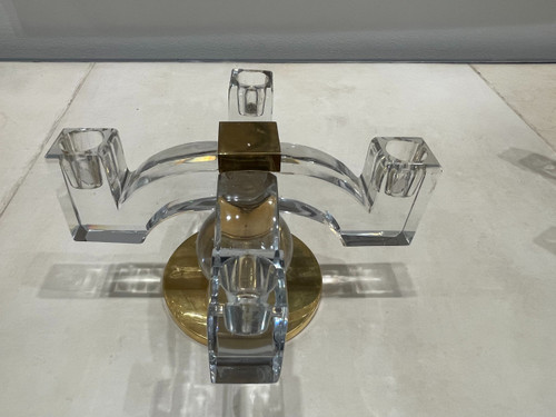  ADNET Jacques (1900-1984)- Pair of Baccarat crystal candlesticks, circa 1935