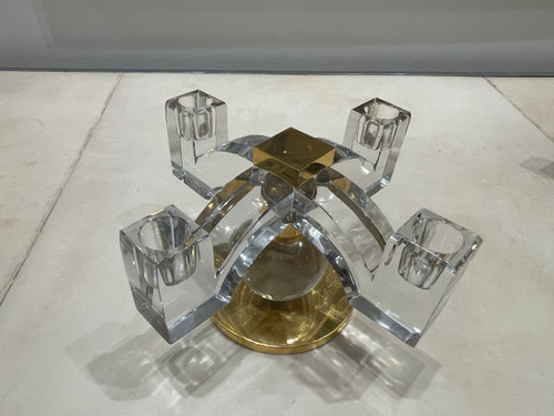  ADNET Jacques (1900-1984)- Pair of Baccarat crystal candlesticks, circa 1935