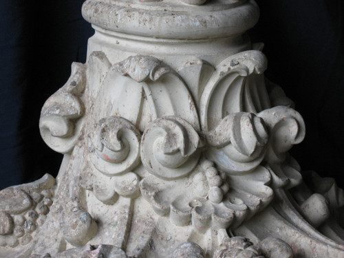 Paire de consoles d'appliques murales en terre cuite époque 19ème de style Louis XV
