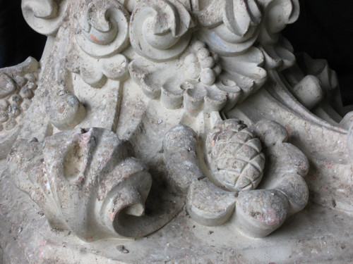 Paire de consoles d'appliques murales en terre cuite époque 19ème de style Louis XV