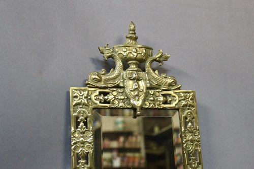 Paar Bronze Wandleuchten mit Spiegel mit 2 Leuchten