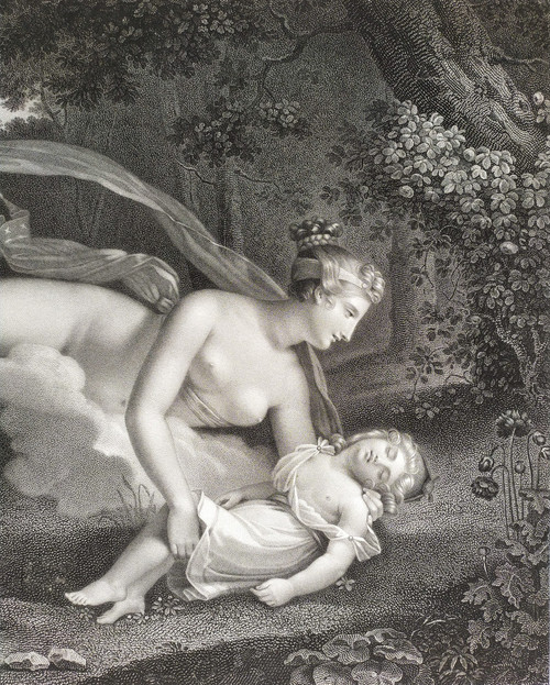 Gravure Mythologique Néo-classique Vénus & Ascagne Après Charles-Pompée Le Boulanger de Boisfrémont