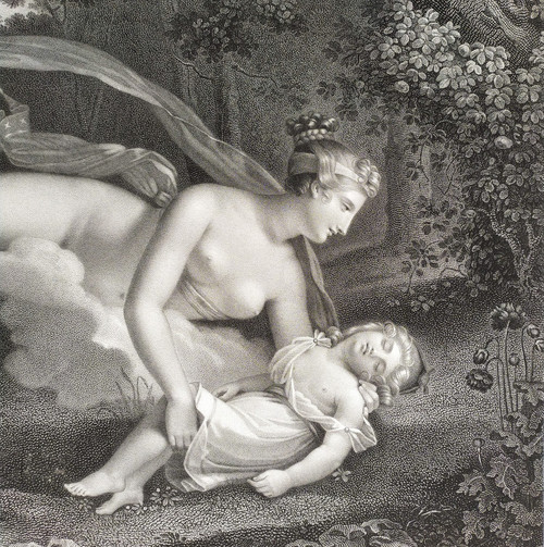 Gravure Mythologique Néo-classique Vénus & Ascagne Après Charles-Pompée Le Boulanger de Boisfrémont