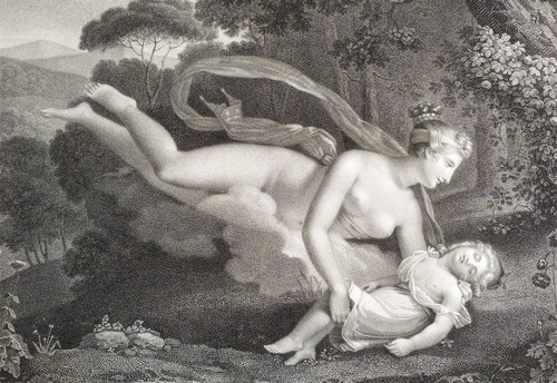 Gravure Mythologique Néo-classique Vénus & Ascagne Après Charles-Pompée Le Boulanger de Boisfrémont