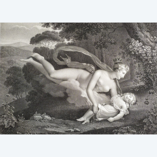 Gravure Mythologique Néo-classique Vénus & Ascagne Après Charles-Pompée Le Boulanger de Boisfrémont