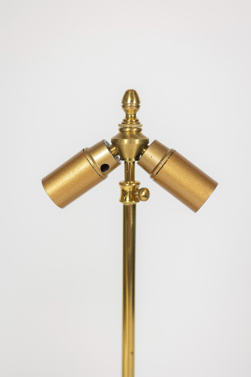 Pair of Paris porcelain and gilt bronze lamps. Circa 1850.