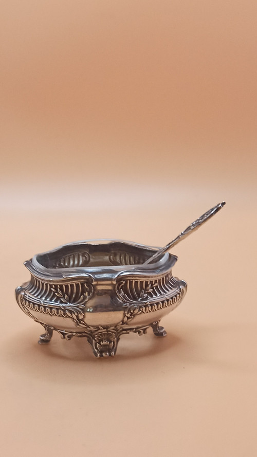 4 solid silver and crystal salad bowls