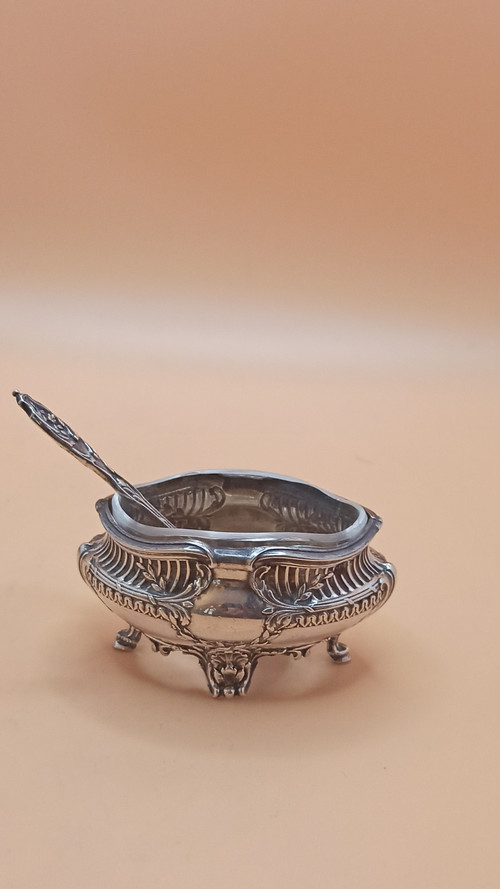 4 solid silver and crystal salad bowls