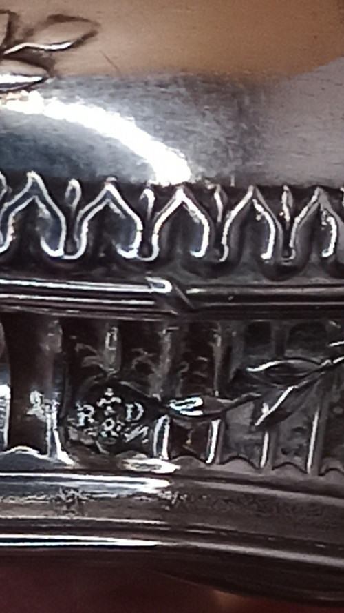 4 solid silver and crystal salad bowls