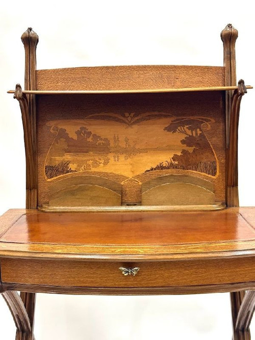 Louis Majorelle Bureau Art Nouveau "Paysage Lacustre"