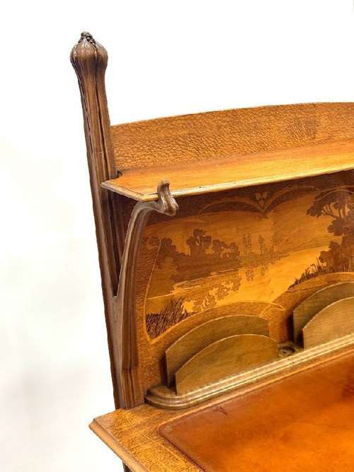 Louis Majorelle Bureau Art Nouveau "Paysage Lacustre"