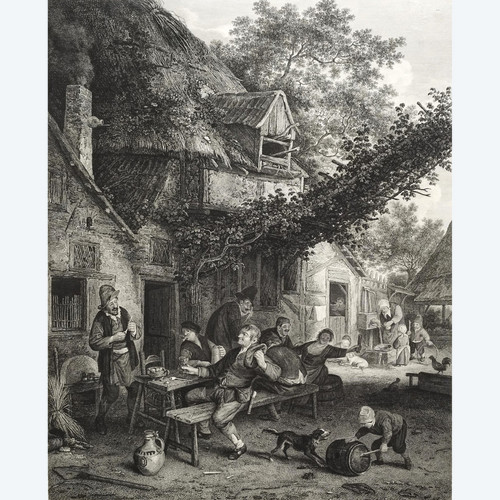 Gravure Scène De Genre 18ème 