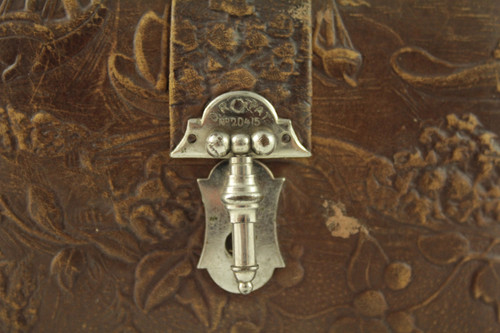 Petit sac en cuir gaufré époque Victorienne, Angleterre, fin 19ème siècle