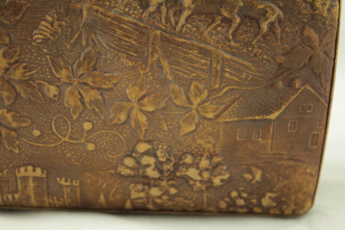 Petit sac en cuir gaufré époque Victorienne, Angleterre, fin 19ème siècle