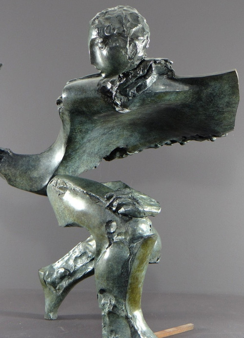 Bernard Vié (born in 1947), Bronze Statue "the Young Man and the Bird".