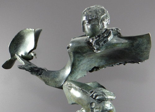 Bernard Vié (born in 1947), Bronze Statue "the Young Man and the Bird".