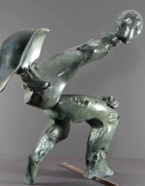 Bernard Vié (born in 1947), Bronze Statue "the Young Man and the Bird".