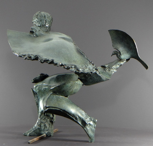 Bernard Vié (born in 1947), Bronze Statue "the Young Man and the Bird".