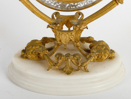 Bel ensemble en bronze doré et argent massif Prosper Roussel 