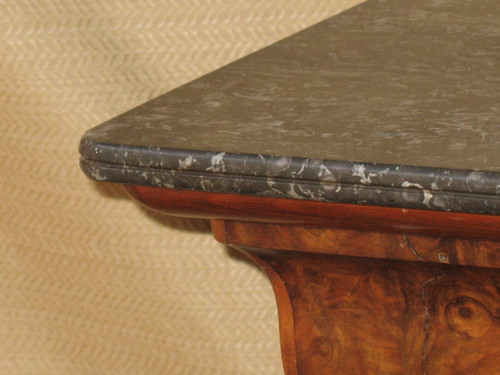 Cassettone d'epoca restauro in noce e radica di noce a 5 cassetti, epoca '800