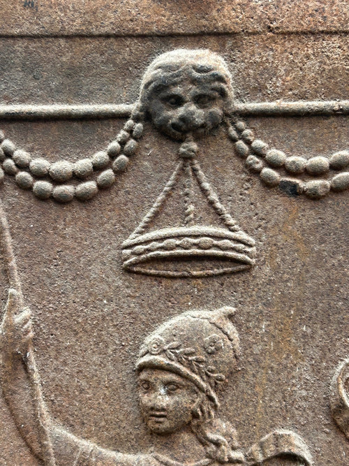 18th Century Cast Iron Fireplace Plate 71 x 71 cm