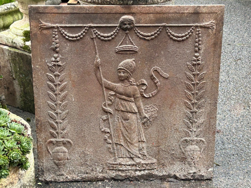 18th Century Cast Iron Fireplace Plate 71 x 71 cm