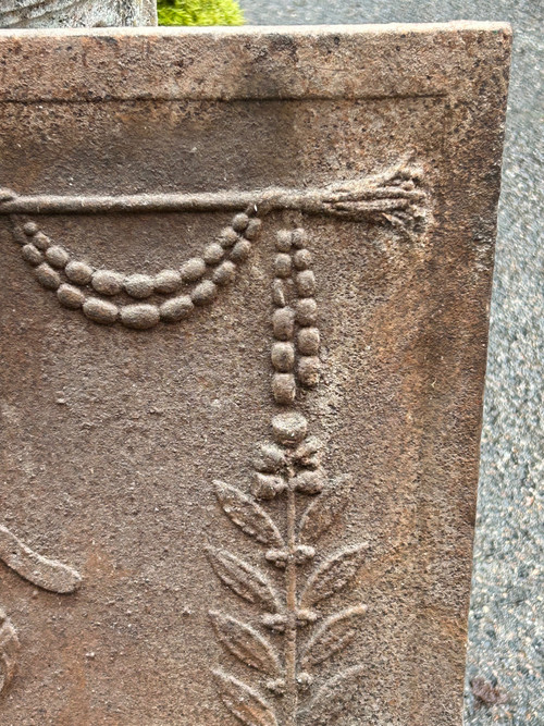 18th Century Cast Iron Fireplace Plate 71 x 71 cm