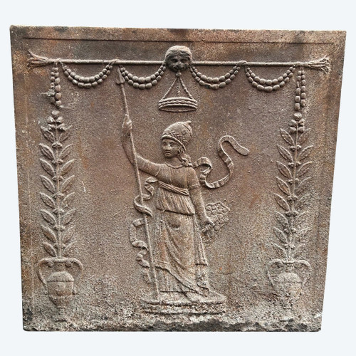 18th Century Cast Iron Fireplace Plate 71 x 71 cm