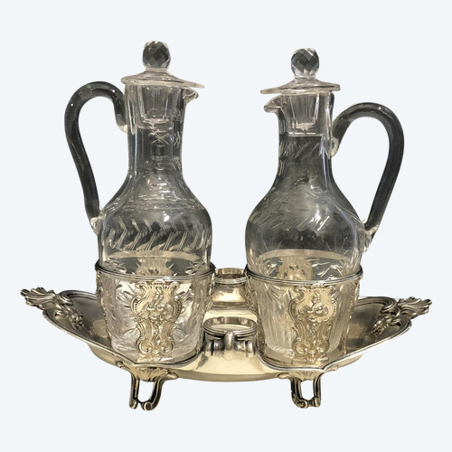 Antique silver oil and vinegar server FERMIERS GENERAUX end XVIII eme