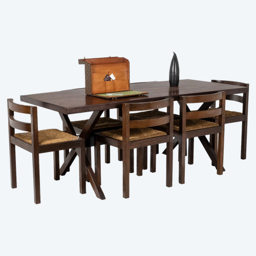 Set da pranzo in wengé. 1970s.