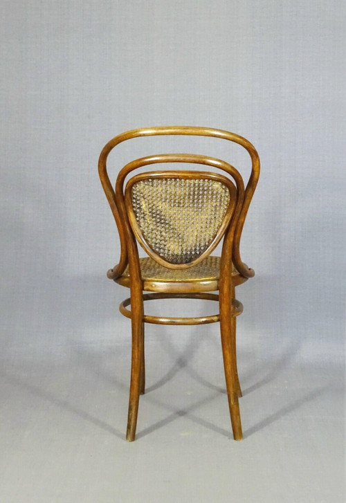 Bistrostuhl mit Rohrgeflecht, um 1880 KOHN , no Thonet