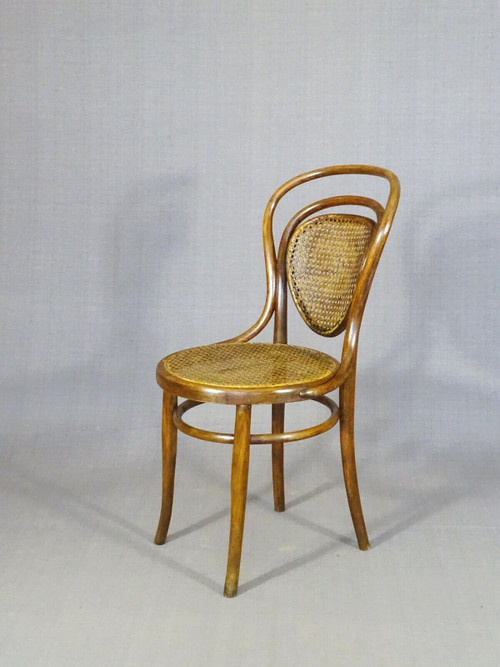 Bistrostuhl mit Rohrgeflecht, um 1880 KOHN , no Thonet